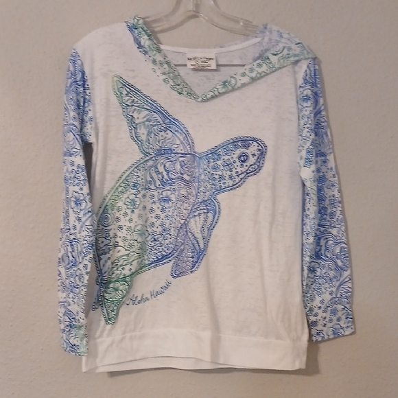 Artistic Blue and White Turtle Swim Coverup - Picture 3 of 6